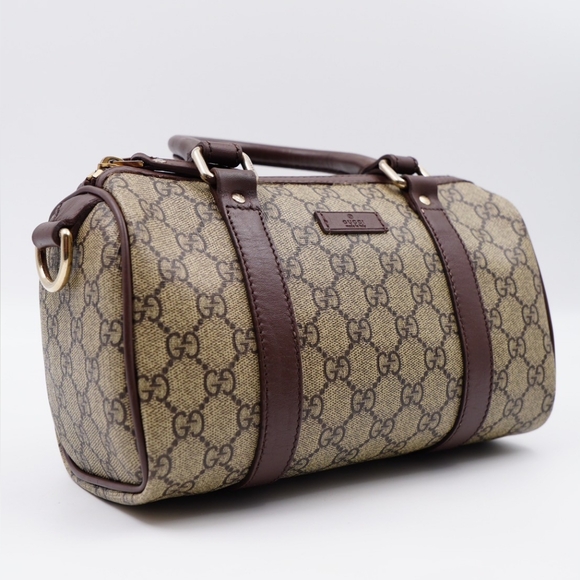 AW11❤️ GUCCI Monogram Coated Canvas Mini Boston - Picture 5 of 13